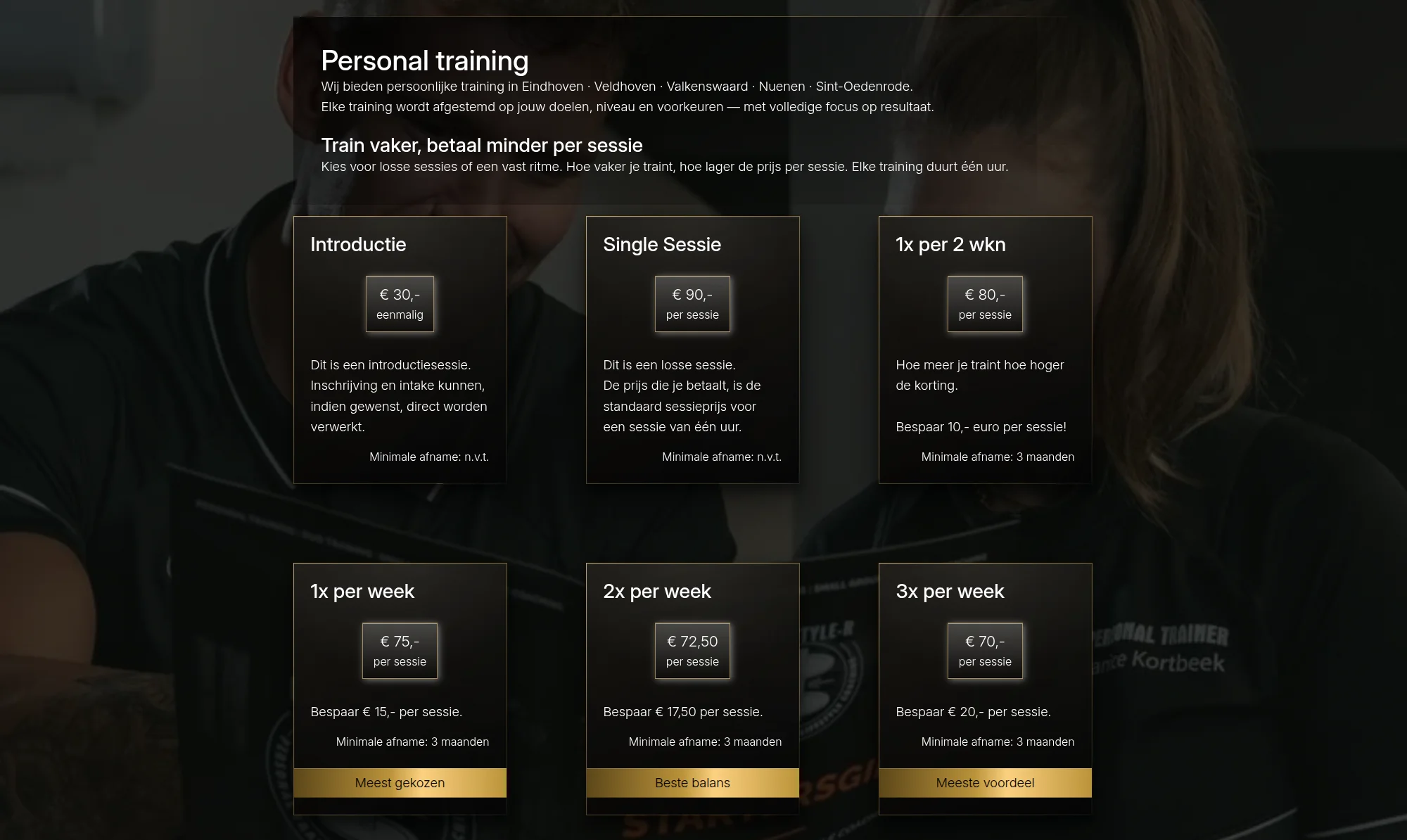 Screenshot van de website van Lifestyle-R, een Personal Training en leefstijl onderneming in Eindhoven. Web & systeem development door TerraBytz.