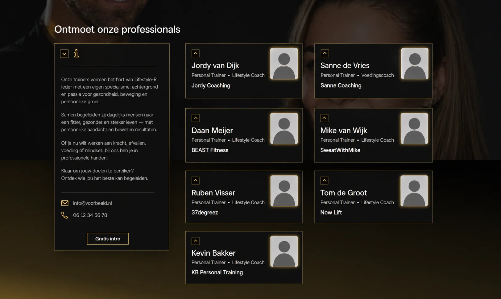 Screenshot van de website van Lifestyle-R, een Personal Training en leefstijl onderneming in Eindhoven. Web & systeem development door TerraBytz.