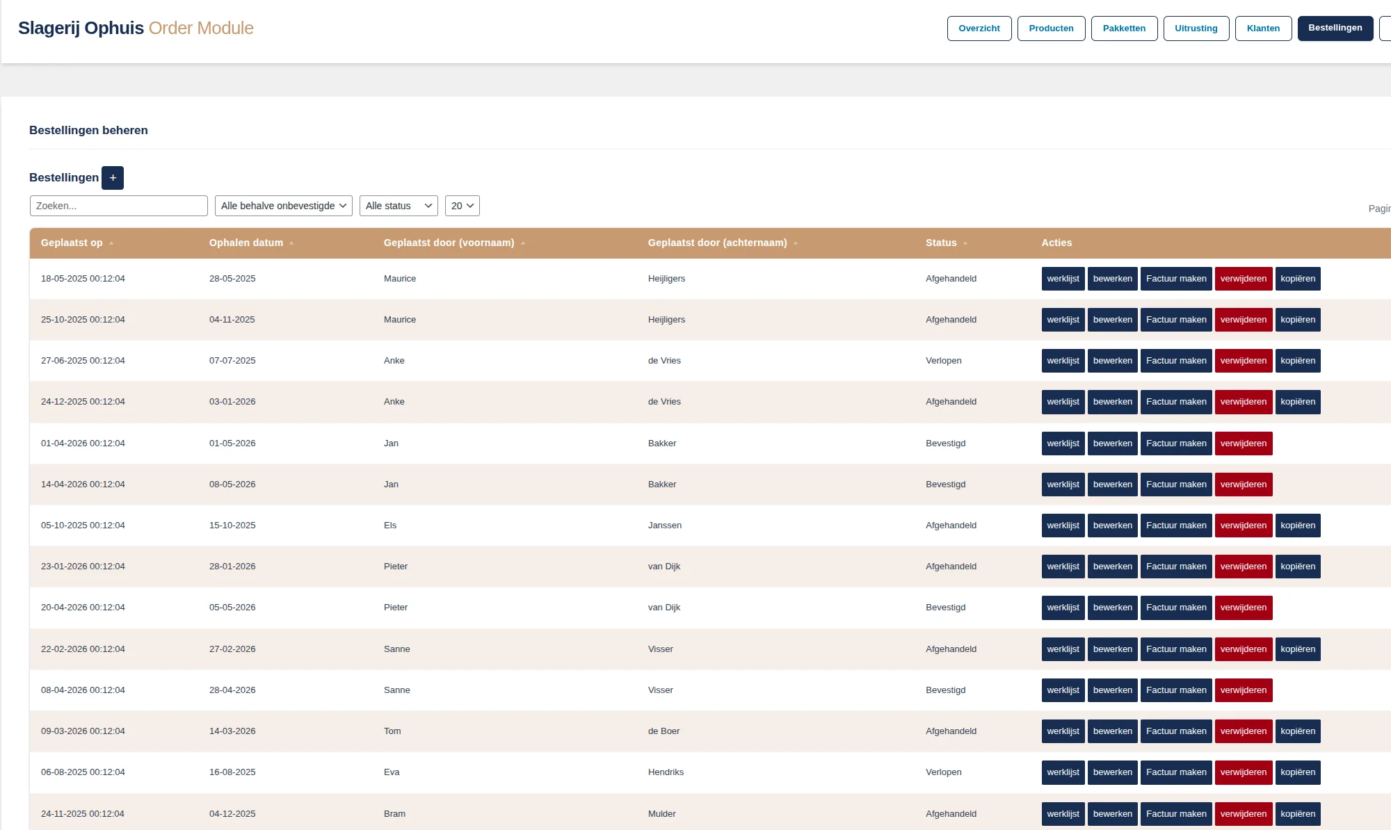 Screenshot van de website van Slagerij Ophuis, een ambachtelijke slagerij in Erp. Web & systeem development door TerraBytz.