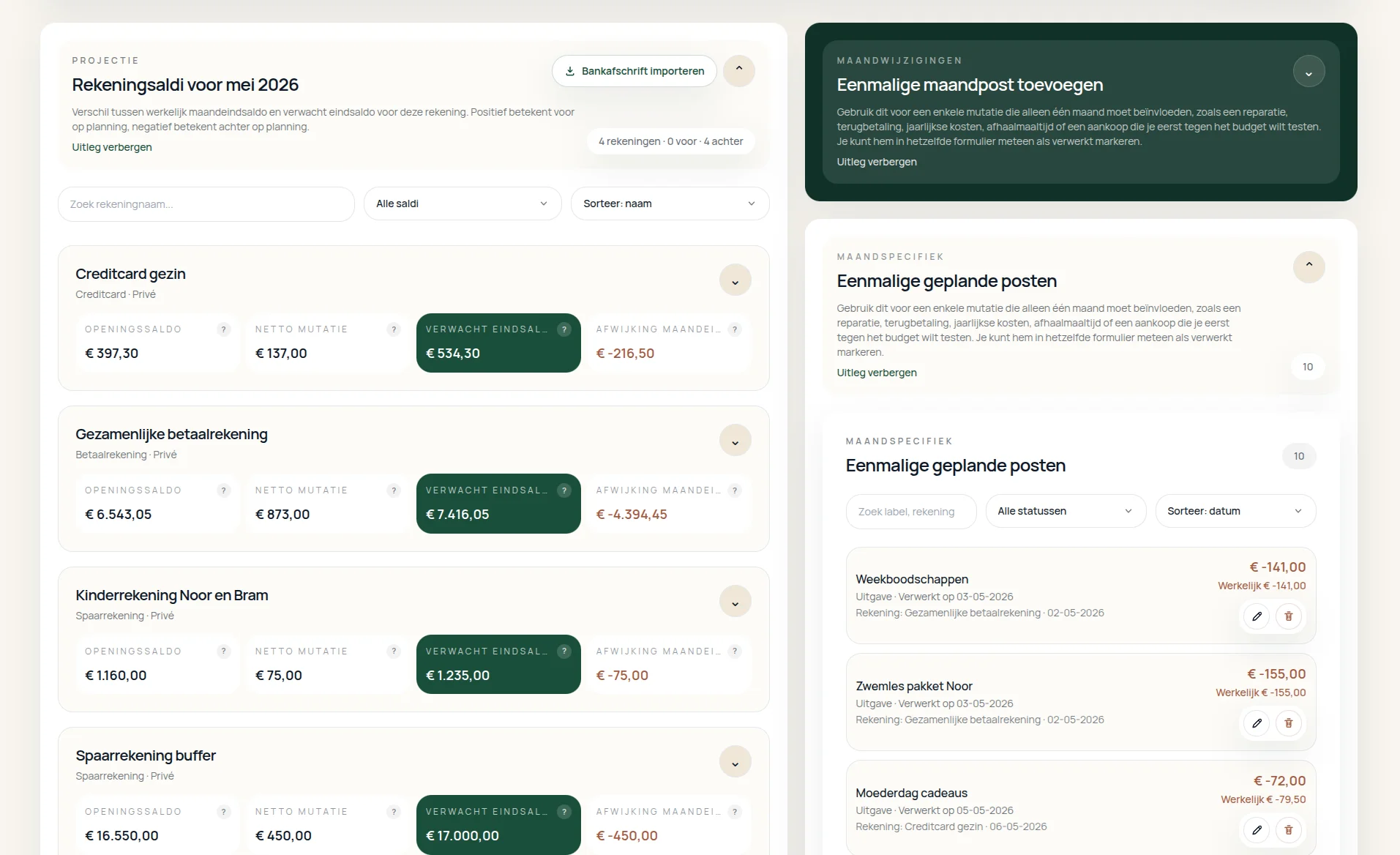 Screenshot van de website van FlowyZ, een cashflowplanning app. Web & systeem development door TerraBytz.
